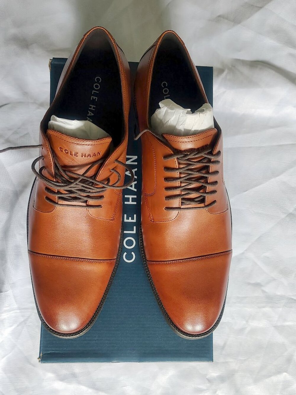 New Mens Cole Haan Size 12 M Color British Tan Me Cap Oxford Shoes